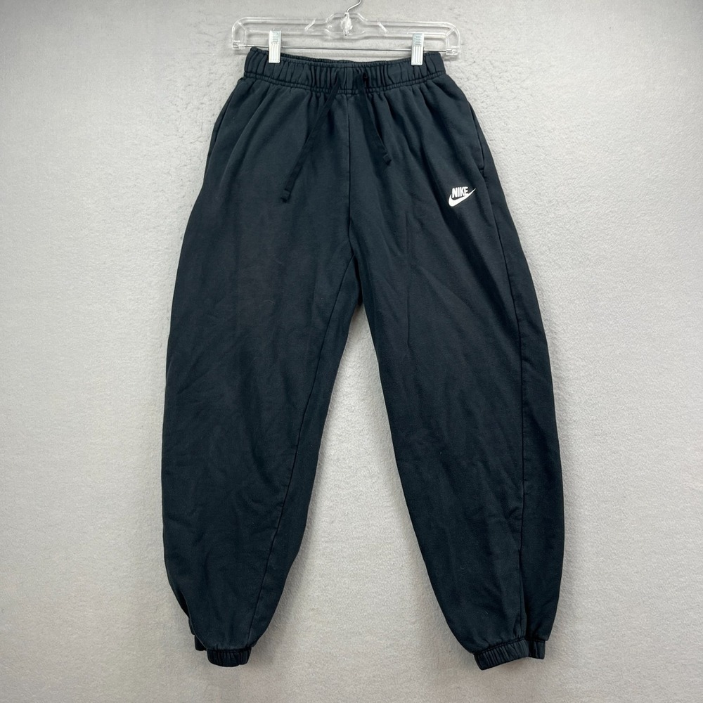 Nike Jogger Sweatpants Women XS Black Fleece Athletic Lounge Logo Minimalist